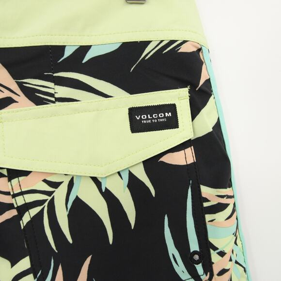 Volcom Swim Trunks Boardshorts Peach Palm Leaf Print 4 Way Stretch Size 31 NWT - Picture 11 of 14